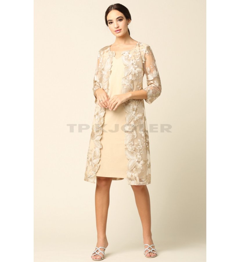 Kort kjole med lange ærmer 3351 - Eva Collection - tp