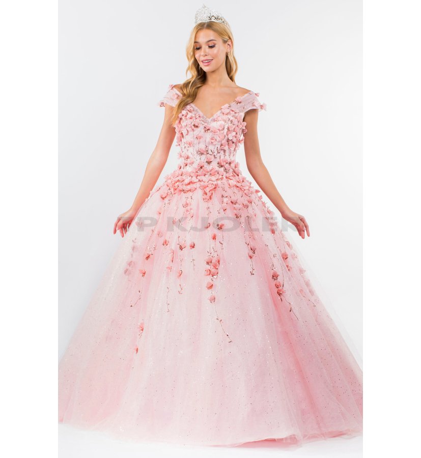 Rosa galakjole 3D og gliter - Forlovelseskjoler - tp kjoler