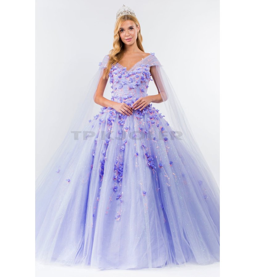 Lys lilla gallakjole med 3D og glitter - Forlovelseskjoler - tp kjoler