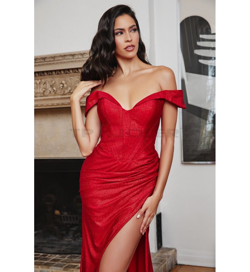 Lull drøm Henstilling Zahara rød glitter gallakjole - The Red Carpet Collection 2023 - tp kjoler